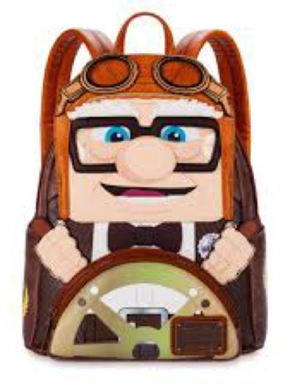 Loungefly Up Carl Fredricksen Character Backpack — Brown, Tan, Cream, Blue